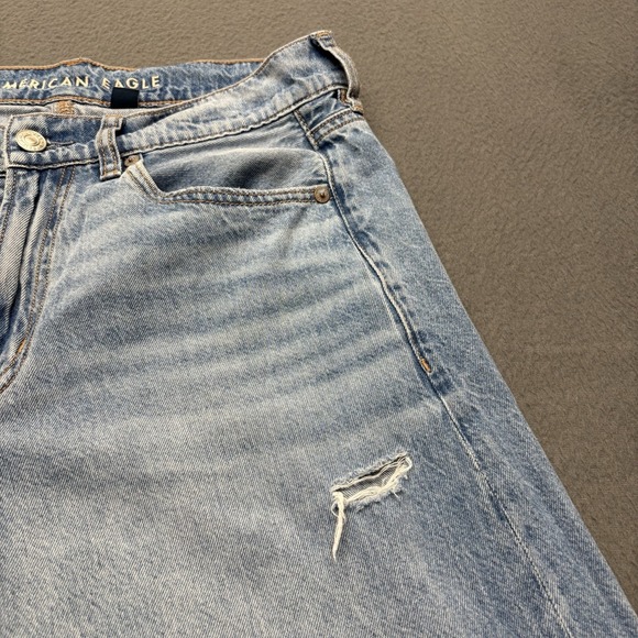 American Eagle Jeans Womens 6 Long Super High Rise Ultra Wide Leg Distressed Y2K - Picture 5 of 14